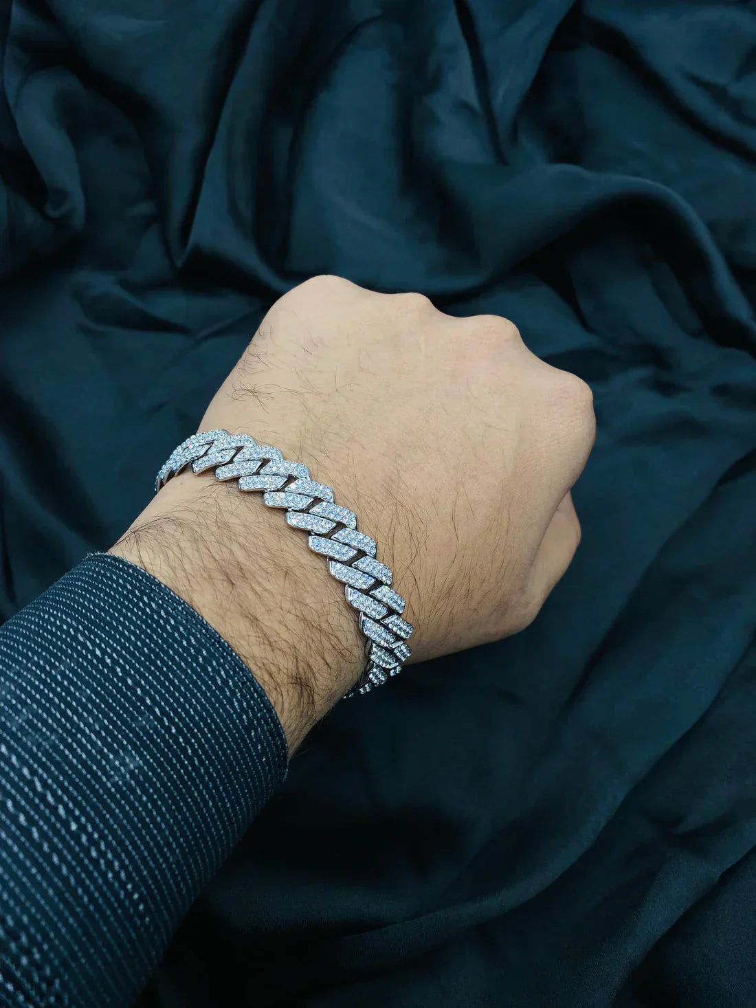 Iced stone stainless bracelet